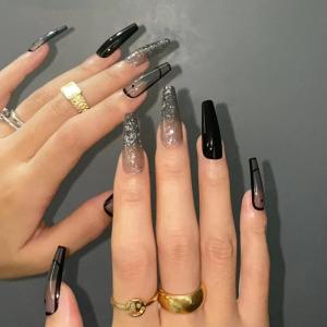 imageBABALAL Press on Nails Long Square Fake Nails Rainbow French Tip Glue on Nails 3D Bear Soft Candy Charm Acrylic Nails Heart False Nails 24Pcs Squoval Cute Summer Manicure Stick on NailsANV25