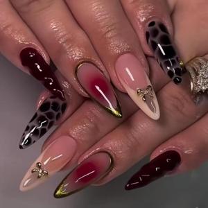 imageBABALAL Press on Nails Medium Almond Fake Nails Beach Glue on Nails Blue Pink Flower Acrylic Nails 3D Texture False Nails Summer False Nails 30Pcs Custom Stiletto Handmade Diy Nails for Women GirlsBNH14