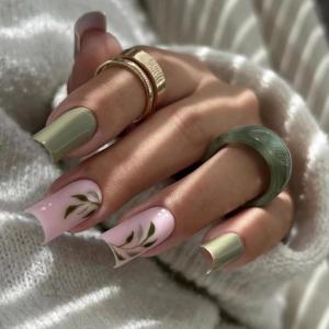 imageBABALAL Press on Nails Medium Almond Fake Nails Pink Yellow French Tip Glue on 3d Texture Orange Lemon Acrylic Nails Cute False Nails Summer Spring Nail Supplies Handmade Stiletto Artificial NailANX07