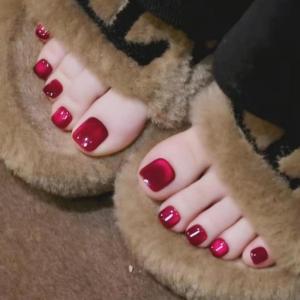 imageBABALAL Press on Toenails Short Pink Toenail Press Ons Square for Women French Tip Press on Toe Nails with Glue Bling Glitter Floral Heart Charm Fake Toenails Supplies 12 Sizes  24Pcs Toenails ArtANjzj213