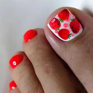imageBABALAL Press on Toenails Short Pink Toenail Press Ons Square for Women French Tip Press on Toe Nails with Glue Bling Glitter Floral Heart Charm Fake Toenails Supplies 12 Sizes  24Pcs Toenails ArtANjzj204red