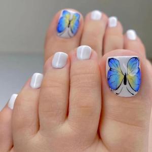 imageBABALAL Square Press on Toenails Short Fake Toenails and Fake Toenails with Nail Glue Sliver Glitter Glue on Nails 24pcs Acrylic Toenails with Diamond Designs False Toenails for Women and GirlsJZJA05