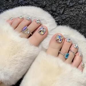 imageBABALAL Toe Nails Press on Orange Fake Toenails with Design Acrylic Toe Nails Cocoa Palm False Toenails 24Pcs Manicure French Tip Stick on Toenails for Women Girls Summer Full Cover Gel Toenails ArtBNjzj00