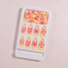 imageBABALAL Almond Press on Nails Medium  Orange Summer Fake Nails 3D Texture Design Floral Handmade Acrylic Nails Supplies 24Pcs Stiletto Manicure Stick on False Nails Art Artificial NailsBNE213