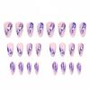 imageBABALAL Almond Press on Nails Medium  Orange Summer Fake Nails 3D Texture Design Floral Handmade Acrylic Nails Supplies 24Pcs Stiletto Manicure Stick on False Nails Art Artificial NailsBNE201