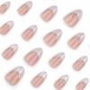 imageBABALAL Almond Press on Nails Medium  Orange Summer Fake Nails 3D Texture Design Floral Handmade Acrylic Nails Supplies 24Pcs Stiletto Manicure Stick on False Nails Art Artificial NailsBNE200