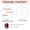 imageBABALAL Almond Press on Nails Medium  Orange Summer Fake Nails 3D Texture Design Floral Handmade Acrylic Nails Supplies 24Pcs Stiletto Manicure Stick on False Nails Art Artificial NailsBNE205