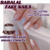 imageBABALAL Almond Press on Nails Medium  Orange Summer Fake Nails 3D Texture Design Floral Handmade Acrylic Nails Supplies 24Pcs Stiletto Manicure Stick on False Nails Art Artificial NailsBNE215
