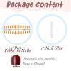 imageBABALAL Almond Press on Nails Medium  Orange Summer Fake Nails 3D Texture Design Floral Handmade Acrylic Nails Supplies 24Pcs Stiletto Manicure Stick on False Nails Art Artificial NailsBNE207