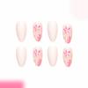 imageBABALAL Almond Press on Nails Medium  Orange Summer Fake Nails 3D Texture Design Floral Handmade Acrylic Nails Supplies 24Pcs Stiletto Manicure Stick on False Nails Art Artificial NailsBNE211