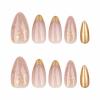 imageBABALAL Almond Press on Nails Medium  Orange Summer Fake Nails 3D Texture Design Floral Handmade Acrylic Nails Supplies 24Pcs Stiletto Manicure Stick on False Nails Art Artificial NailsBNE205