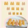 imageBABALAL Almond Press on Nails Medium  Orange Summer Fake Nails 3D Texture Design Floral Handmade Acrylic Nails Supplies 24Pcs Stiletto Manicure Stick on False Nails Art Artificial NailsBNE207