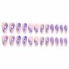 imageBABALAL Almond Press on Nails Medium  Orange Summer Fake Nails 3D Texture Design Floral Handmade Acrylic Nails Supplies 24Pcs Stiletto Manicure Stick on False Nails Art Artificial NailsBNE201
