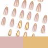 imageBABALAL Almond Press on Nails Medium  Orange Summer Fake Nails 3D Texture Design Floral Handmade Acrylic Nails Supplies 24Pcs Stiletto Manicure Stick on False Nails Art Artificial NailsBNE205