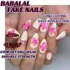 imageBABALAL Almond Press on Nails Medium  Orange Summer Fake Nails 3D Texture Design Floral Handmade Acrylic Nails Supplies 24Pcs Stiletto Manicure Stick on False Nails Art Artificial NailsBNE213