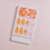imageBABALAL Almond Press on Nails Medium  Orange Summer Fake Nails 3D Texture Design Floral Handmade Acrylic Nails Supplies 24Pcs Stiletto Manicure Stick on False Nails Art Artificial NailsBNE210