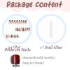 imageBABALAL Beach Press on Nails Medium Almond Fake Nails Blue French Tip False Nails with 3D Shell Star Charm Designs Pearl White Nail Press ons Glossy Glue on Nails Cute Stick on Nails for Women 24PcsBNc122