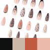 imageBABALAL Beach Press on Nails Medium Almond Fake Nails Blue French Tip False Nails with 3D Shell Star Charm Designs Pearl White Nail Press ons Glossy Glue on Nails Cute Stick on Nails for Women 24PcsBNc122