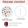 imageBABALAL Beach Press on Nails Medium Almond Fake Nails Blue French Tip False Nails with 3D Shell Star Charm Designs Pearl White Nail Press ons Glossy Glue on Nails Cute Stick on Nails for Women 24PcsBNc110
