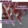 imageBABALAL Beach Press on Nails Medium Almond Fake Nails Blue French Tip False Nails with 3D Shell Star Charm Designs Pearl White Nail Press ons Glossy Glue on Nails Cute Stick on Nails for Women 24PcsBNc103