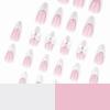 imageBABALAL Beach Press on Nails Medium Almond Fake Nails Blue French Tip False Nails with 3D Shell Star Charm Designs Pearl White Nail Press ons Glossy Glue on Nails Cute Stick on Nails for Women 24PcsBNc103