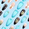 imageBABALAL Beach Press on Nails Medium Almond Fake Nails Blue French Tip False Nails with 3D Shell Star Charm Designs Pearl White Nail Press ons Glossy Glue on Nails Cute Stick on Nails for Women 24PcsBNc105