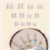 imageBABALAL Beach Press on Nails Medium Almond Fake Nails Blue French Tip False Nails with 3D Shell Star Charm Designs Pearl White Nail Press ons Glossy Glue on Nails Cute Stick on Nails for Women 24PcsBNc102