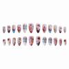 imageBABALAL Beach Press on Nails Medium Almond Fake Nails Blue French Tip False Nails with 3D Shell Star Charm Designs Pearl White Nail Press ons Glossy Glue on Nails Cute Stick on Nails for Women 24PcsBNc123