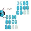 imageBABALAL Beach Press on Nails Medium Almond Fake Nails Blue French Tip False Nails with 3D Shell Star Charm Designs Pearl White Nail Press ons Glossy Glue on Nails Cute Stick on Nails for Women 24PcsBNc109