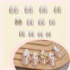 imageBABALAL Beach Press on Nails Medium Almond Fake Nails Blue French Tip False Nails with 3D Shell Star Charm Designs Pearl White Nail Press ons Glossy Glue on Nails Cute Stick on Nails for Women 24PcsBNc106