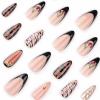 imageBABALAL Beach Press on Nails Medium Almond Fake Nails Blue French Tip False Nails with 3D Shell Star Charm Designs Pearl White Nail Press ons Glossy Glue on Nails Cute Stick on Nails for Women 24PcsBNc122