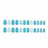 imageBABALAL Beach Press on Nails Medium Almond Fake Nails Blue French Tip False Nails with 3D Shell Star Charm Designs Pearl White Nail Press ons Glossy Glue on Nails Cute Stick on Nails for Women 24PcsBNc109