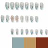 imageBABALAL Beach Press on Nails Medium Almond Fake Nails Blue French Tip False Nails with 3D Shell Star Charm Designs Pearl White Nail Press ons Glossy Glue on Nails Cute Stick on Nails for Women 24PcsBNc118