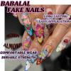 imageBABALAL Beach Press on Nails Medium Almond Fake Nails Blue French Tip False Nails with 3D Shell Star Charm Designs Pearl White Nail Press ons Glossy Glue on Nails Cute Stick on Nails for Women 24PcsBNc123