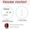 imageBABALAL Beach Press on Nails Medium Almond Fake Nails Blue French Tip False Nails with 3D Shell Star Charm Designs Pearl White Nail Press ons Glossy Glue on Nails Cute Stick on Nails for Women 24PcsBNc120