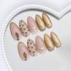 imageBABALAL Beach Press on Nails Medium Almond Fake Nails Blue French Tip False Nails with 3D Shell Star Charm Designs Pearl White Nail Press ons Glossy Glue on Nails Cute Stick on Nails for Women 24PcsBNc121