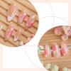 imageBABALAL Beach Press on Nails Medium Almond Fake Nails Blue French Tip False Nails with 3D Shell Star Charm Designs Pearl White Nail Press ons Glossy Glue on Nails Cute Stick on Nails for Women 24PcsBNc107