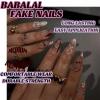 imageBABALAL Beach Press on Nails Medium Almond Fake Nails Blue French Tip False Nails with 3D Shell Star Charm Designs Pearl White Nail Press ons Glossy Glue on Nails Cute Stick on Nails for Women 24PcsBNc104