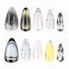 imageBABALAL Beach Press on Nails Medium Almond Fake Nails Blue French Tip False Nails with 3D Shell Star Charm Designs Pearl White Nail Press ons Glossy Glue on Nails Cute Stick on Nails for Women 24PcsBNc120