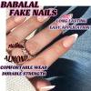 imageBABALAL Beach Press on Nails Medium Almond Fake Nails Blue French Tip False Nails with 3D Shell Star Charm Designs Pearl White Nail Press ons Glossy Glue on Nails Cute Stick on Nails for Women 24PcsBNc107