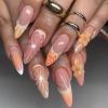 imageBABALAL Beach Press on Nails Medium Almond Fake Nails Blue French Tip False Nails with 3D Shell Star Charm Designs Pearl White Nail Press ons Glossy Glue on Nails Cute Stick on Nails for Women 24PcsBNc100