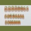 imageBABALAL Brown Press on Nails Medium Oval Fake Nails Fall Chrome Glue on Nails 24Pcs Cat Eye Shiny Round Acrylic Nails Manicure Stick on Nails for Women and GirlsNailB11