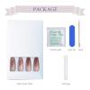 imageBABALAL Brown Press on Nails Medium Oval Fake Nails Fall Chrome Glue on Nails 24Pcs Cat Eye Shiny Round Acrylic Nails Manicure Stick on Nails for Women and GirlsNailB02brown