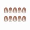 imageBABALAL Brown Press on Nails Medium Oval Fake Nails Fall Chrome Glue on Nails 24Pcs Cat Eye Shiny Round Acrylic Nails Manicure Stick on Nails for Women and GirlsNailB16