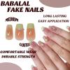 imageBABALAL Brown Press on Nails Medium Oval Fake Nails Fall Chrome Glue on Nails 24Pcs Cat Eye Shiny Round Acrylic Nails Manicure Stick on Nails for Women and GirlsNailB11
