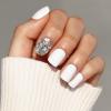 imageBABALAL Brown Press on Nails Medium Oval Fake Nails Fall Chrome Glue on Nails 24Pcs Cat Eye Shiny Round Acrylic Nails Manicure Stick on Nails for Women and GirlsNailB06white