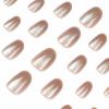 imageBABALAL Brown Press on Nails Medium Oval Fake Nails Fall Chrome Glue on Nails 24Pcs Cat Eye Shiny Round Acrylic Nails Manicure Stick on Nails for Women and GirlsNailB16