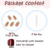imageBABALAL Brown Press on Nails Medium Oval Fake Nails Fall Chrome Glue on Nails 24Pcs Cat Eye Shiny Round Acrylic Nails Manicure Stick on Nails for Women and GirlsNailB11