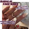 imageBABALAL Coffin Press on Nails Cute Acrylic Nails Long Ballerina Fake Nails Glossy Blue Pink Glue on Nails 3D Heart Charm Design for Women and GirlsCRJL07white