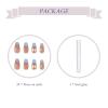 imageBABALAL Coffin Press on Nails Cute Acrylic Nails Long Ballerina Fake Nails Glossy Blue Pink Glue on Nails 3D Heart Charm Design for Women and GirlsCRJL01